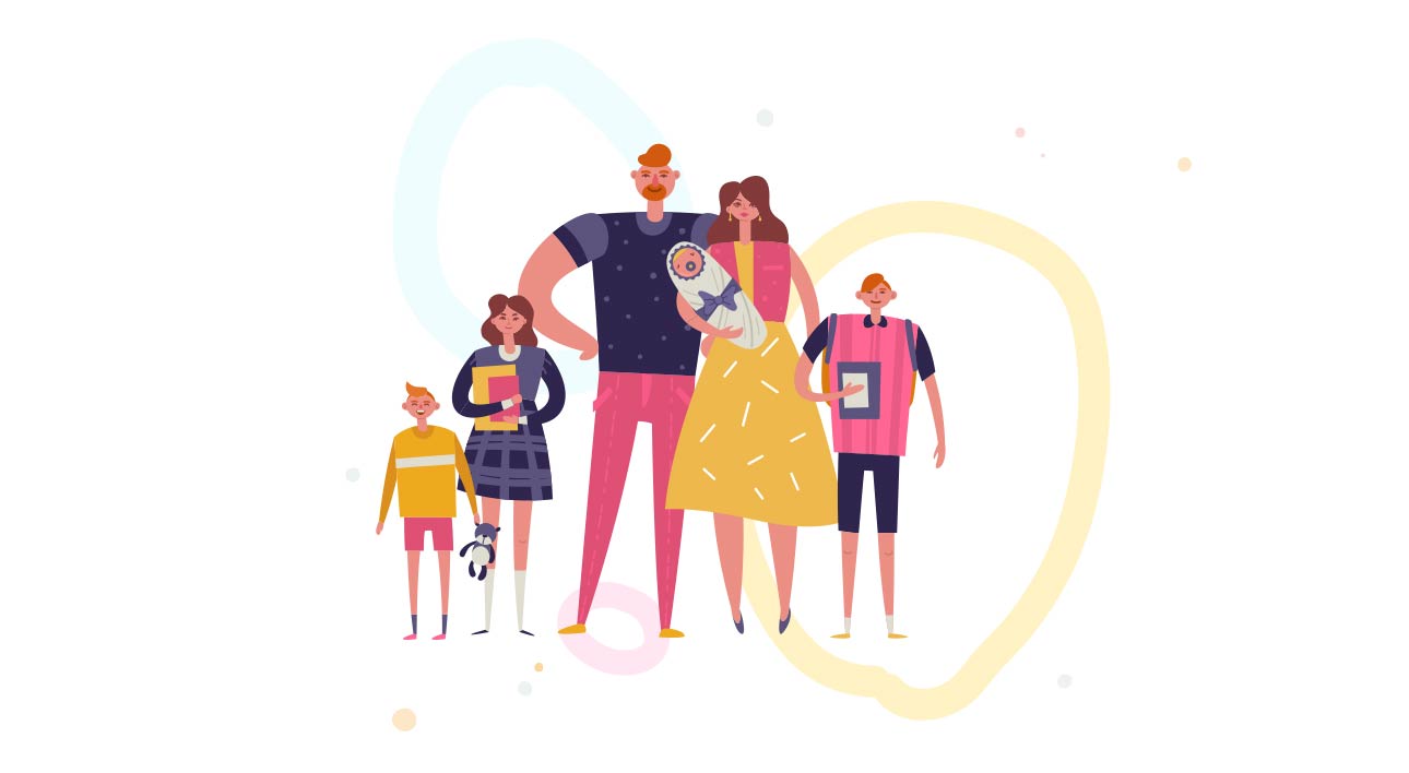 famiglia numerosa grafica